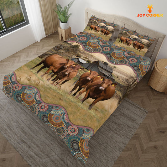 Uni Red Angus Vintage 3D Bedding Set