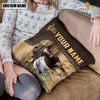 Uni Shorthorn Custom Name Leather Pattern Pillow Case