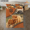 Uni Highland Cattle On The Farm Customized Name 3D Bedding Set