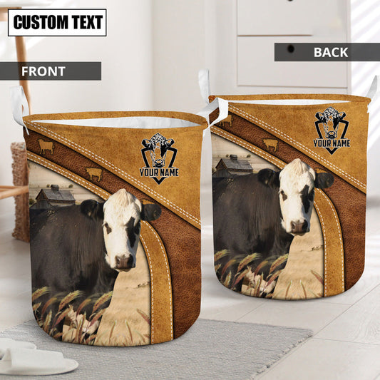 Uni Black Hereford Cattle Brown Custom Name Basket