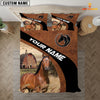 Uni Horse On The Farm Customized Name Red Barn Bedding Set