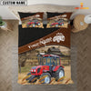 Uni Red Tractor On The Field Customized Name 3D Bedding Set