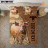 Uni Custom Name Gelbvieh Cattle Brown Bedding Set