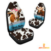 Uni Texas Longhorn Pattern Customized Name Dairy Cow Car Seat Cover Set