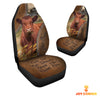 Uni Red Angus Customized Name Leather Pattern Car Seat Covers (2Pcs)