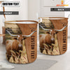 Uni TX Longhorn Brown Farm Custom Name Laundry Basket