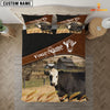 Uni Black Hereford On The Field Customized Name 3D Bedding Set