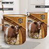 Uni Shorthorn Cattle Brown Custom Name Basket