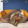 Uni Horse Custom Name Brocade Pattern Blanket