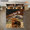 Uni Highland Cattle On The Field Customized Name 3D Bedding Set