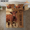 Uni Custom Name Red Angus Cattle Brown Bedding Set