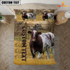 Uni Personalized Name Shorthorn Cattle On The Farm 3D Bedding Set