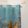 Uni Highland Cattle Taking Shower Under The Sea 3D Shower Curtain