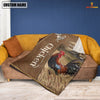 Uni Personalized Name Chicken Farm Leather Brown Blanket