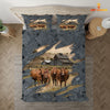 Uni Red Angus On The Farm Customized Name Bedding Set