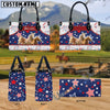 Unijames Palomino America Lover Custom Name 3D Leather Handbag
