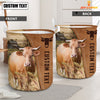 Uni Gelbvieh Brown Farm Custom Name Laundry Basket