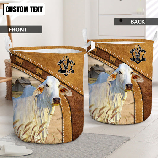 Uni Brahman Cattle Brown Custom Name Basket