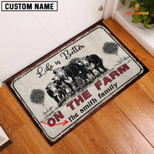 Uni Hereford Life is Better Custom Name Doormat