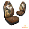 Uni Charolais Customized Name Leather Pattern Car Seat Covers (2Pcs)