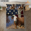 Uni Simmental America Customized Name 3D Bedding Set