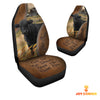 Uni Black Angus Customized Name Leather Pattern Car Seat Covers (2Pcs)