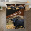 Uni Black Angus On The Field Customized Name 3D Bedding Set