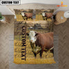 Uni Personalized Name Hereford Cattle On The Farm 3D Bedding Set
