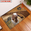 Uni Boer Goat Personalized - Welcome Brown Doormat