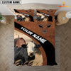 Uni Black Baldy On The Farm Customized Name Red Barn Bedding Set