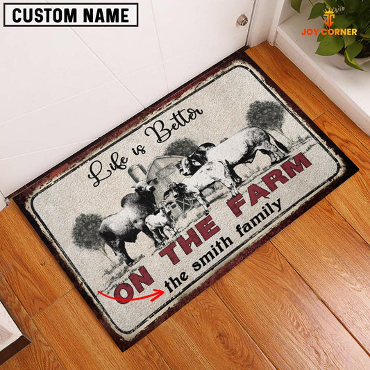 Uni Brahman Life is Better Custom Name Doormat