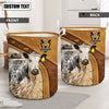 Uni White Park Cattle Cattle Brown Custom Name Basket