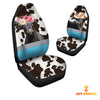 Uni Black Angus Pattern Customized Name Dairy Cow Car Seat Cover Set