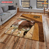 Uni Shorthorn Farming Brown Personalized Name 3D Rug