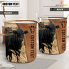 Uni Black Angus Brown Farm Custom Name Laundry Basket