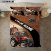 Uni Red Tractor On The Farm Customized Name Red Barn Bedding Set