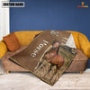 Uni Personalized Name Horse Farm Leather Brown Blanket