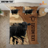 Uni Custom Name Black Angus Cattle Brown Bedding Set