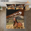 Uni Horse On The Field Customized Name 3D Bedding Set