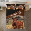 Uni Red Angus On The Field Customized Name 3D Bedding Set