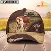 Uni Hereford On The Farm Customized Name 3D Brown Cap