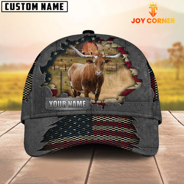 Uni Texas Longhorn Customized Name US Flag Net Cap