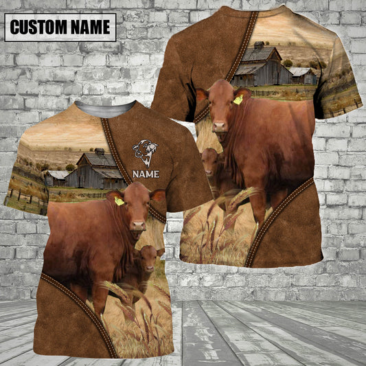 Uni Beefmaster Barn Farm Customized Name 3D T-Shirt