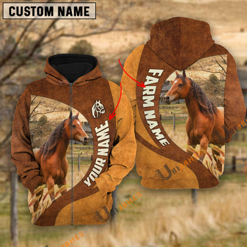 Unijames Horse Farming Life Personalized Name 3D Hoodie