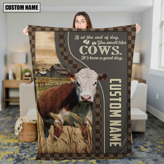 Uni Personalized Name Hereford A Good Day Blanket