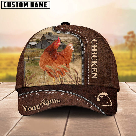 Uni Chicken Customized Name Leather Pattern Cap