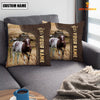 Uni Shorthorn Custom Name Leather Pattern Pillow Case