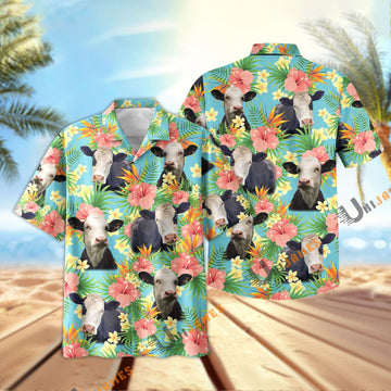 Uni Black Baldy Tropical Plants Leaves 3D Hawaiian Shirt