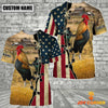 Uni Black Horse On Farms Custom Name American Flag 3D Shirt