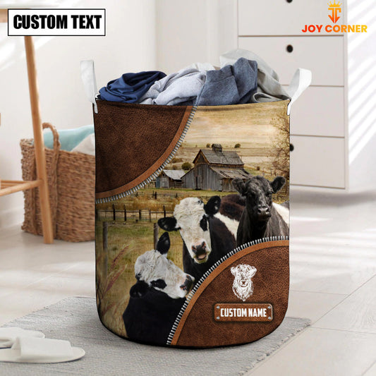 Uni Belted Galloway Custom Name Laundry Basket